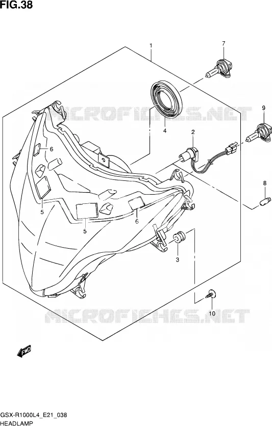 PHARE (GSX-R1000L4 E21) Suzuki MOTO 1000 GSX-R 2014  GSX-R1000 L4  (E21)