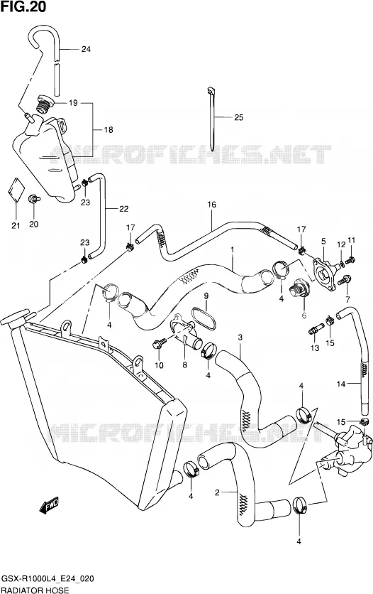 DURITE DE RADIATEUR Suzuki MOTO 1000 GSX-R 2014  GSX-R1000 L4  (E24)