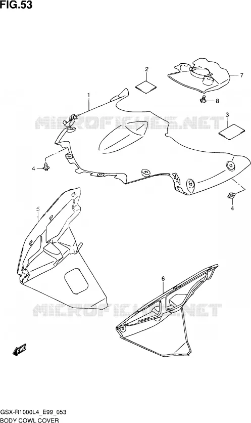 CARENAGES INTERIEURS Suzuki MOTO 1000 GSX-R 2014  GSX-R1000 L4  (E99)