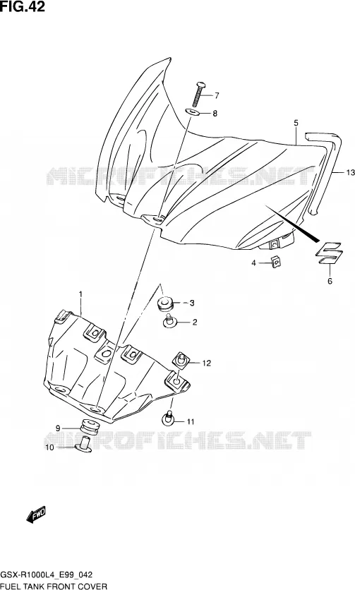 COUVRE RESERVOIR Suzuki MOTO 1000 GSX-R 2014  GSX-R1000 L4  (E99)