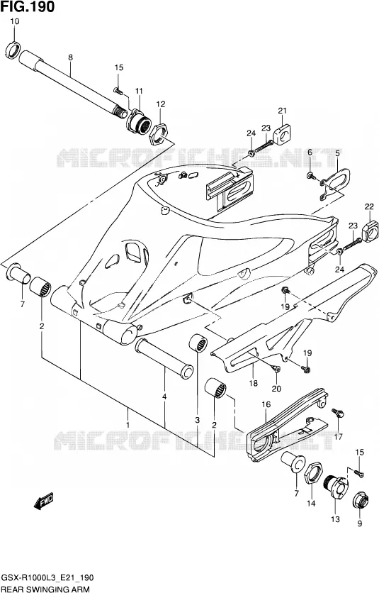 BRAS OSCILLANT ARRIERE (GSX-R1000L3 E21) Suzuki MOTO 1000 GSX-R 2012  GSX-R1000UF L3 (E21)