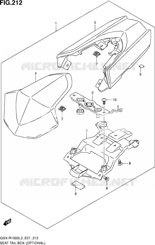 CAPOT DE SELLE (OPTIONAL) (GSX-R1000UFL3 E21) Suzuki MOTO 1000 GSX-R 2013  GSX-R1000UF L3 (E21)