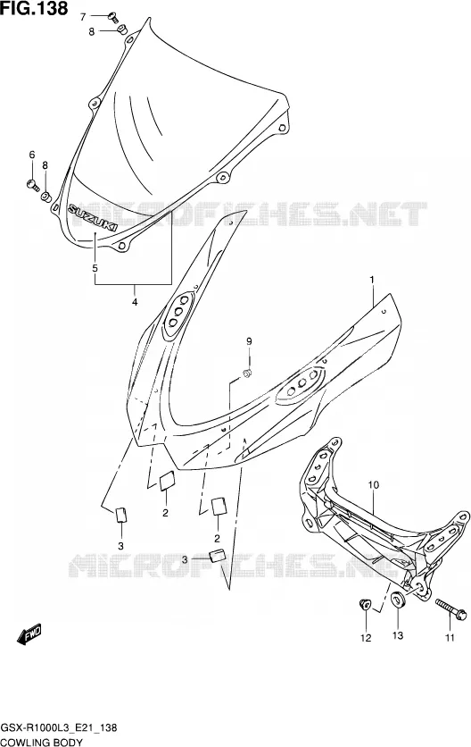 CARENAGES - ETIQUETTES (GSX-R1000ZL3 E24) Suzuki MOTO 1000 GSX-R 2013  GSX-R1000UF L3 (E21)