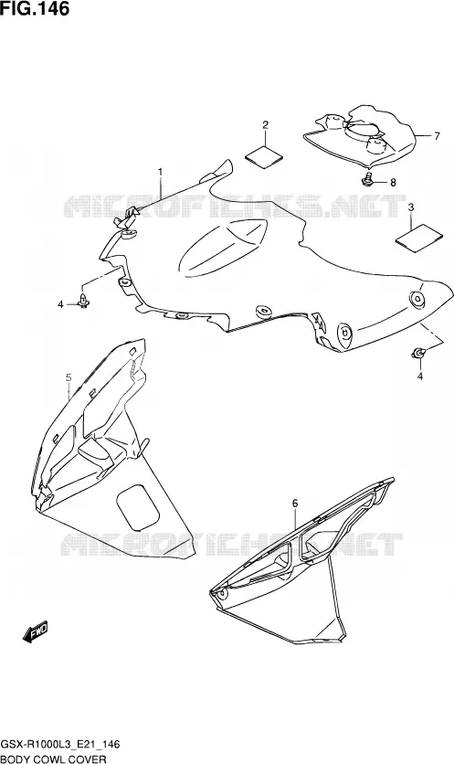 CARENAGES INTERIEURS Suzuki MOTO 1000 GSX-R 2013  GSX-R1000UF L3 (E21)