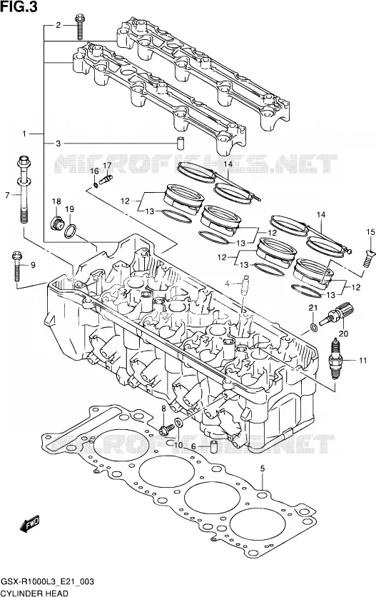 CULASSE Suzuki MOTO 1000 GSX-R 2012  GSX-R1000UF L3 (E21)
