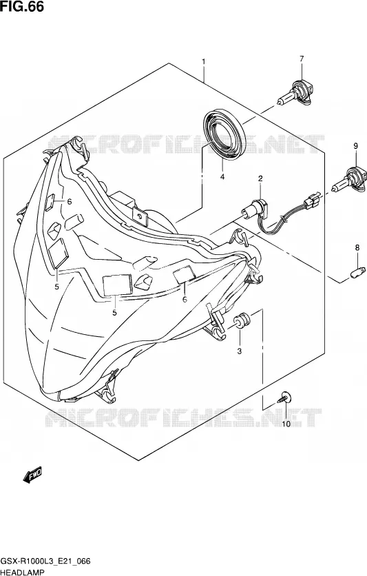 PHARE (GSX-R1000L3 E21) Suzuki MOTO 1000 GSX-R 2012  GSX-R1000UF L3 (E21)