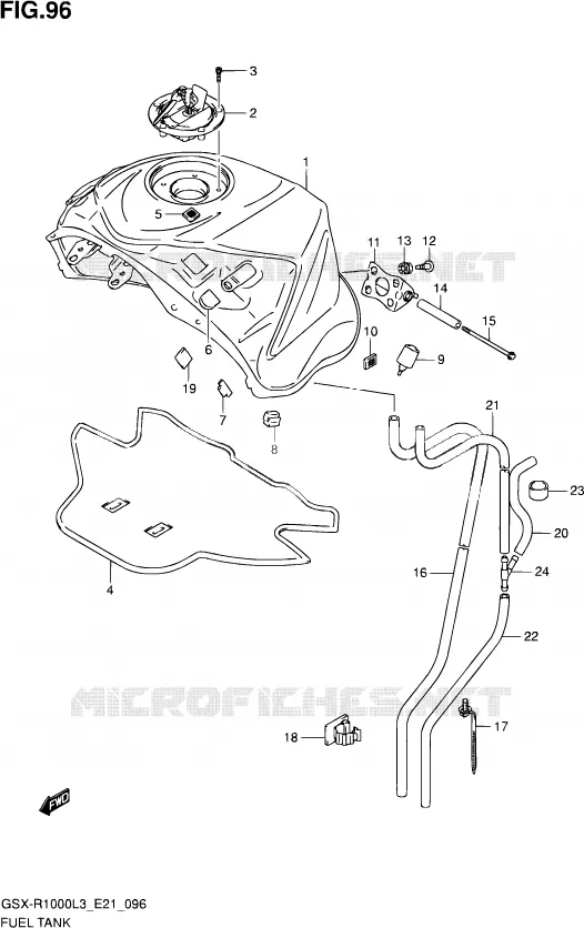 RESERVOIR D'ESSENCE (GSX-R1000UFL3 E21) Suzuki MOTO 1000 GSX-R 2013  GSX-R1000UF L3 (E21)