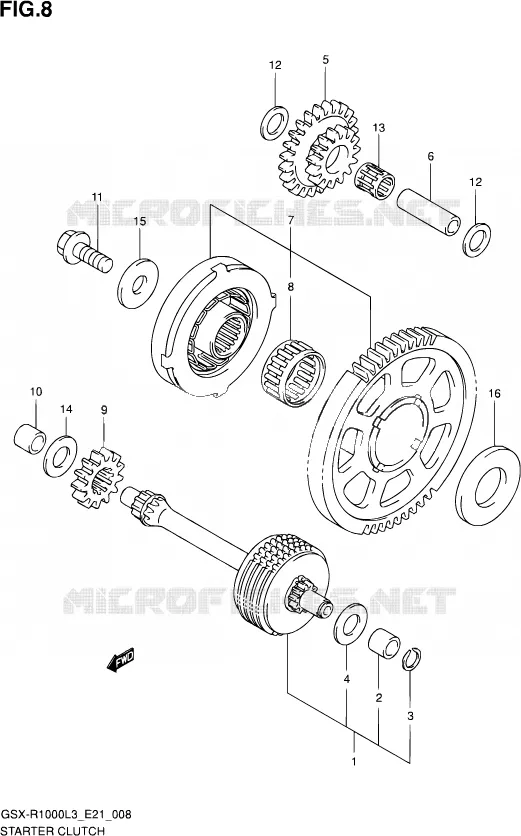 ROUE LIBRE DE DEMARREUR Suzuki MOTO 1000 GSX-R 2013  GSX-R1000UF L3 (E21)