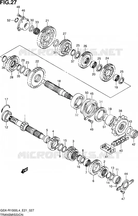 TRANSMISSION Suzuki MOTO 1000 GSX-R 2015  GSX-R1000UF L4 (E21)