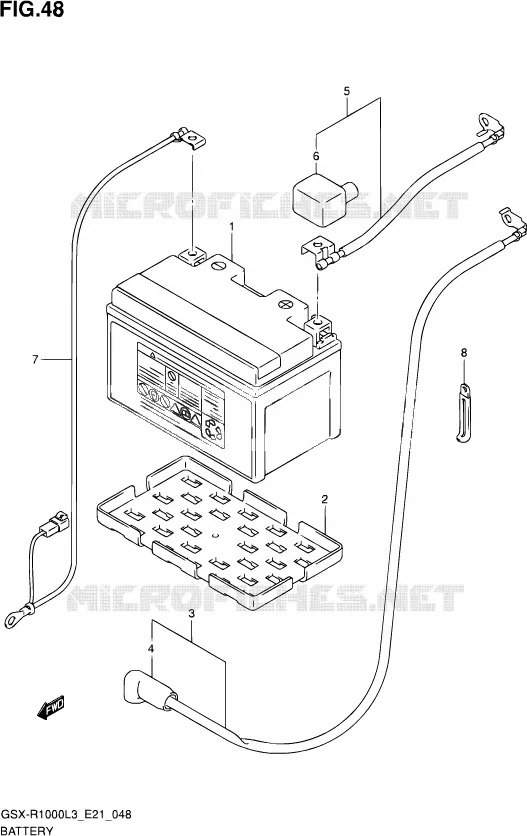 BATTERIE (GSX-R1000L3 E21) Suzuki MOTO 1000 GSX-R 2013  GSX-R1000Z L3 (E21)