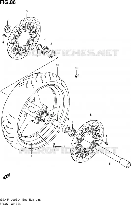 ROUE AVANT Suzuki MOTO 1000 GSX-R 2014  GSX-R1000Z L4 (E03,E28)
