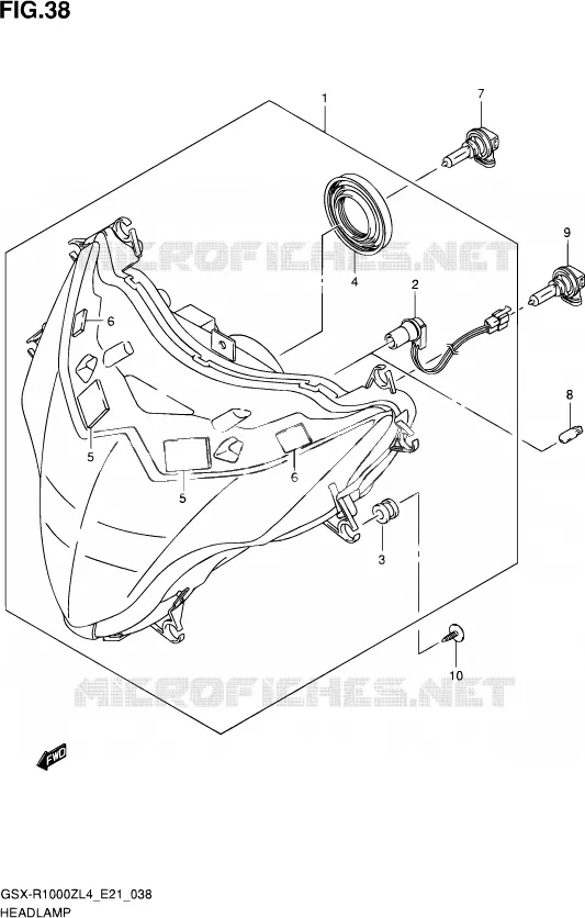 PHARE (GSX-R1000ZUFL4 E21) Suzuki MOTO 1000 GSX-R 2014  GSX-R1000Z L4 (E21)