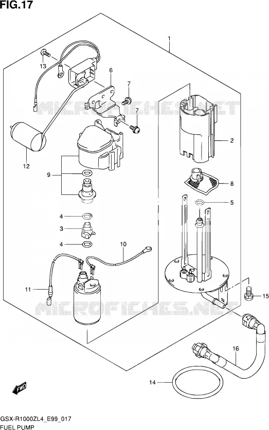 POMPE A ESSENCE Suzuki MOTO 1000 GSX-R 2014  GSX-R1000Z L4 (E99)