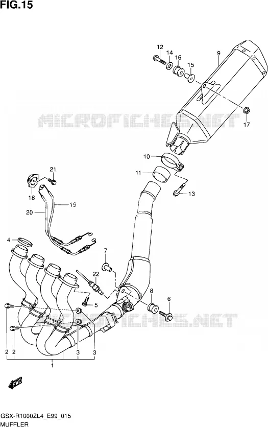 SILENCIEUX Suzuki MOTO 1000 GSX-R 2014  GSX-R1000Z L4 (E99)