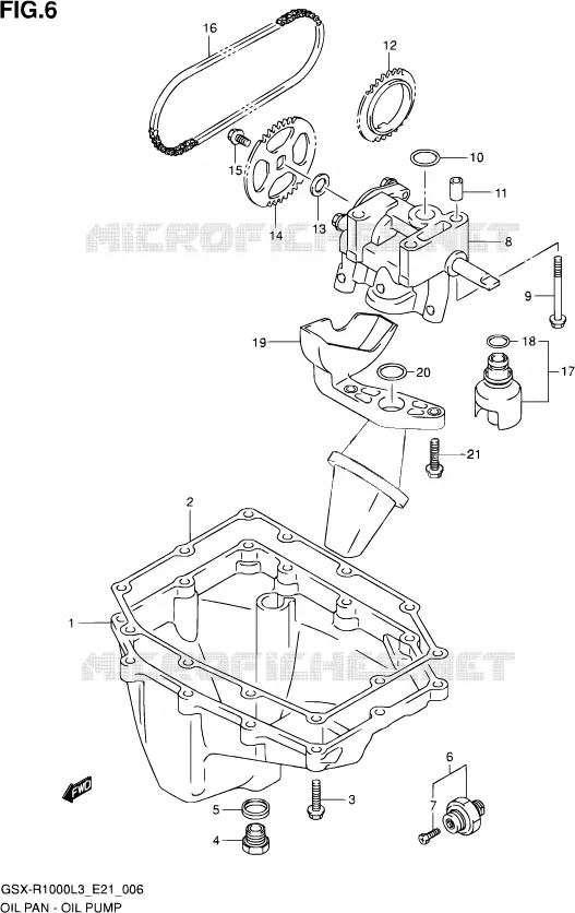 CARTER INFERIEUR - POMPE A HUILE Suzuki MOTO 1000 GSX-R 2013  GSX-R1000ZUF L3 (E21)