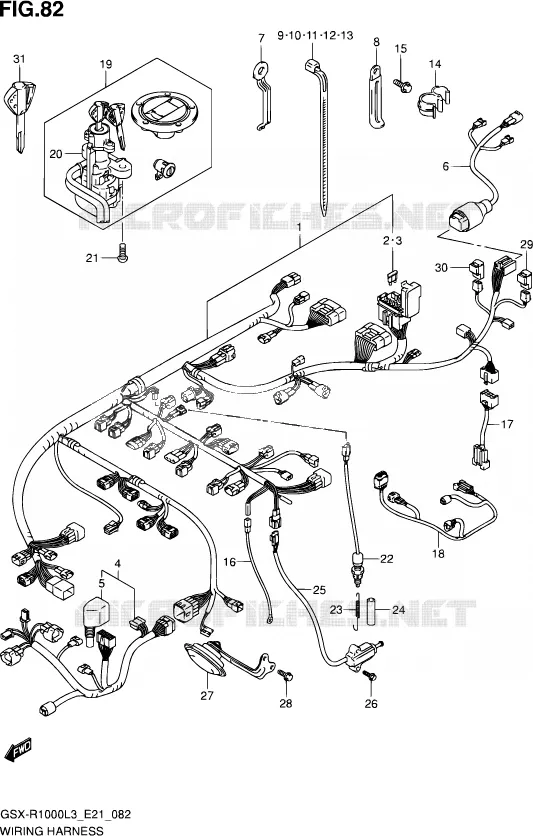 FAISCEAU ELECTRIQUE (GSX-R1000ZL3 E21) Suzuki MOTO 1000 GSX-R 2013  GSX-R1000ZUF L3 (E21)