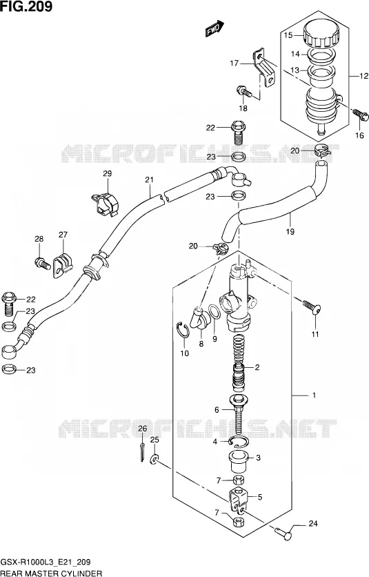 MAITRE CYLINDRE ARRIERE Suzuki MOTO 1000 GSX-R 2013  GSX-R1000ZUF L3 (E21)
