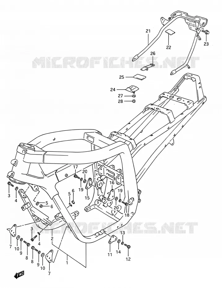 CADRE Suzuki MOTO 1100 GSX-R 1992  GSX-R1100 M (E03,E28,E33)