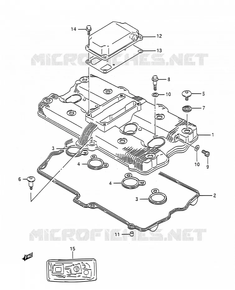 COUVRE CULASSE Suzuki MOTO 1100 GSX-R 1992  GSX-R1100 N (E03,E28,E33)