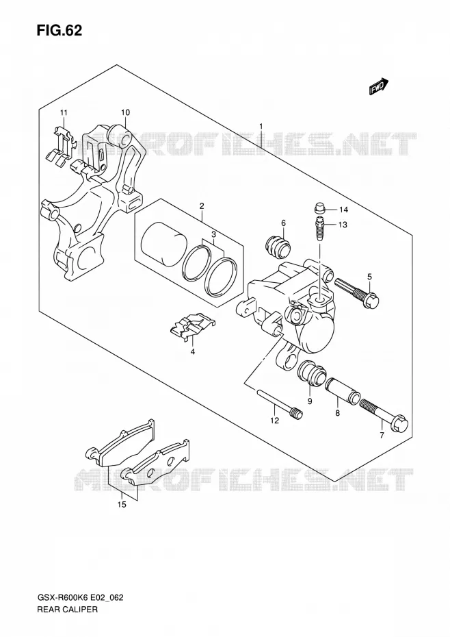 ETRIER DE FREIN ARRIERE Suzuki MOTO 600 GSX-R 2006  GSX-R600K6(E24)