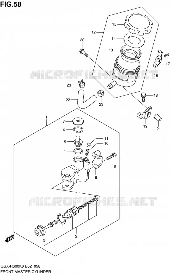 MAITRE CYLINDRE AVANT Suzuki MOTO 600 GSX-R 2006  GSX-R600K6(E24)