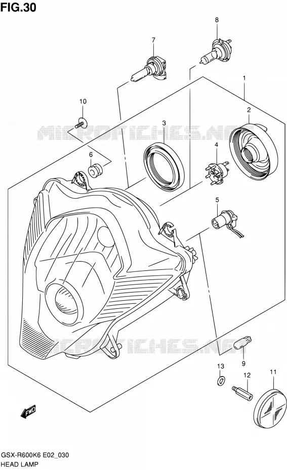 PHARE Suzuki MOTO 600 GSX-R 2006  GSX-R600K6(E24)