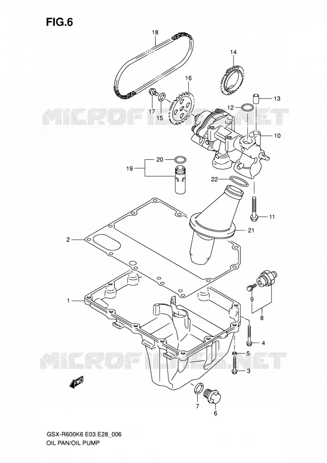 CARTER INFERIEUR - POMPE A HUILE Suzuki MOTO 600 GSX-R 2007  GSX-R600 K7 (E03,E28,E33)