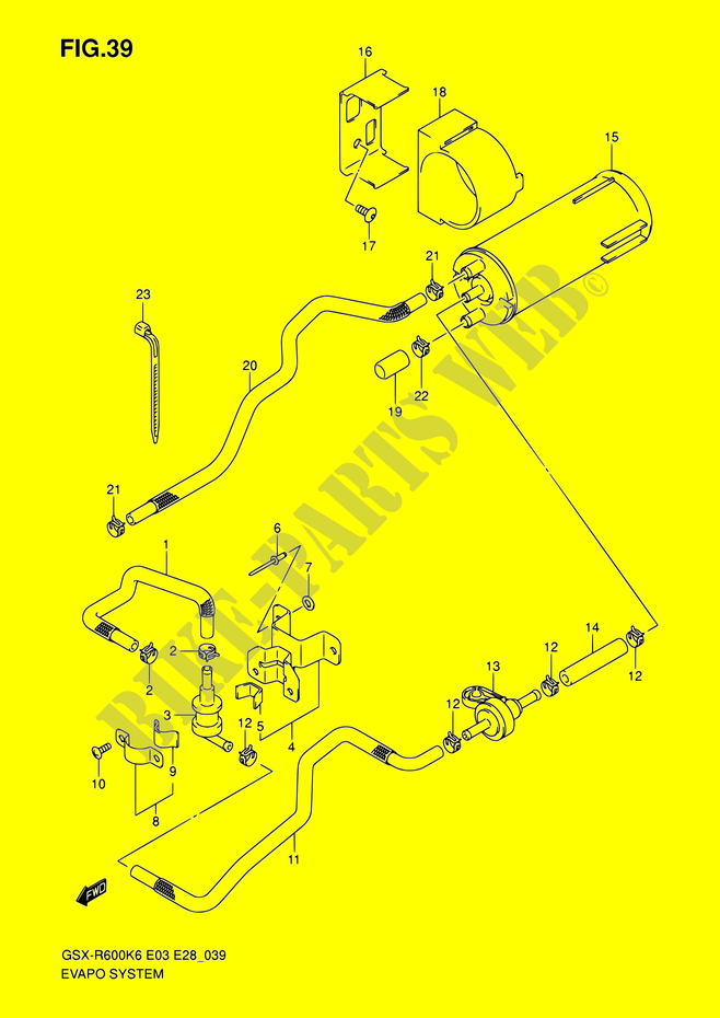 SYSTEME DE RECYCLAGE DES VAPEURS DE CARBURANT (E33) pour Suzuki GSX-R 600 2007