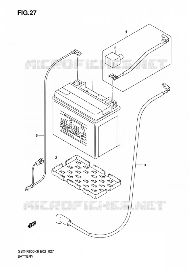 BATTERIE Suzuki MOTO 600 GSX-R 2007  GSX-R600K7(E19)