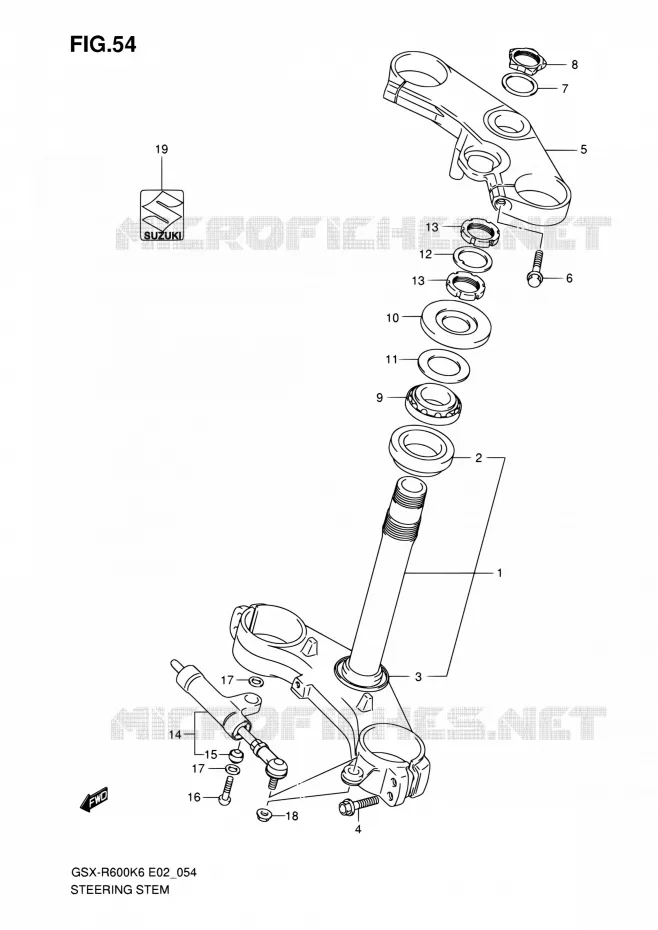 COLONNE DE DIRECTION Suzuki MOTO 600 GSX-R 2007  GSX-R600K7(E24)