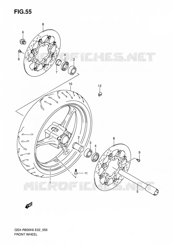 ROUE AVANT Suzuki MOTO 600 GSX-R 2007  GSX-R600K7(E24)