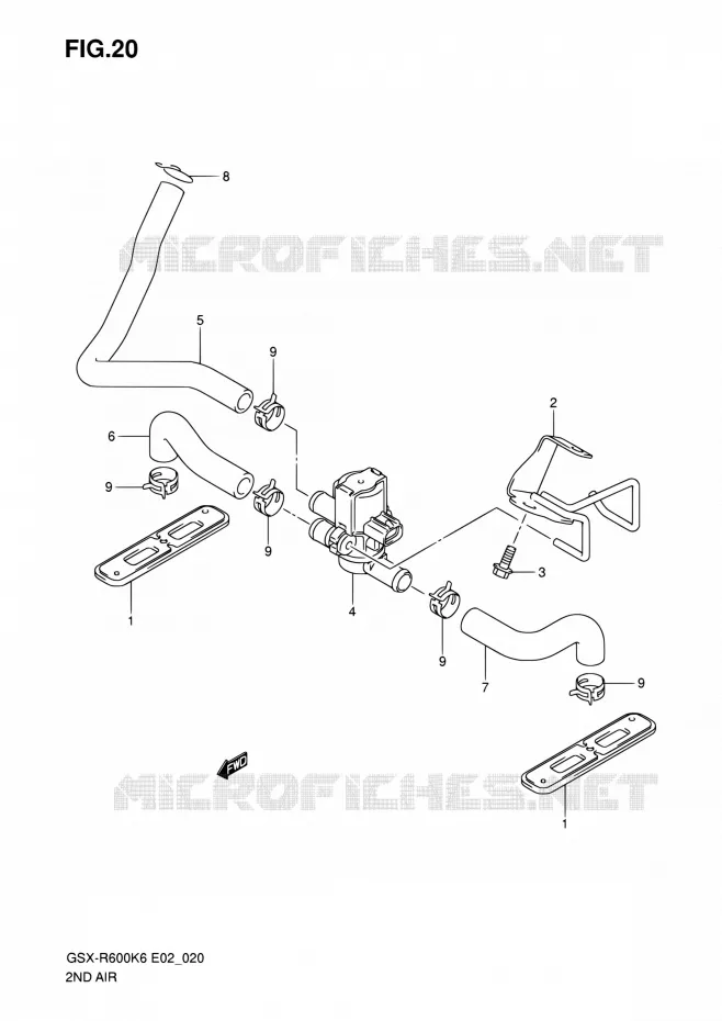 SYSTEME RECYCLAGE GAZ ECHAPPEMENT Suzuki MOTO 600 GSX-R 2007  GSX-R600K7(E24)