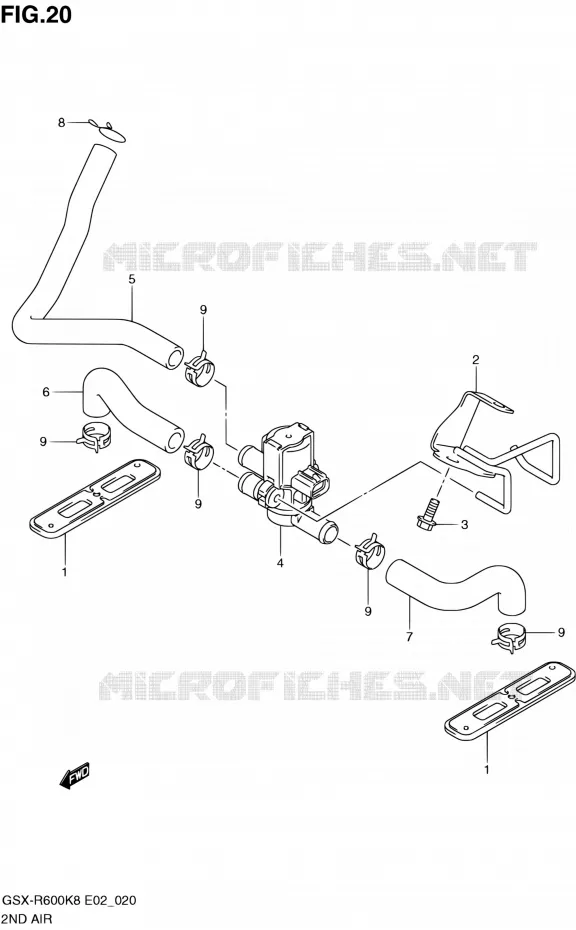 SYSTEME RECYCLAGE GAZ ECHAPPEMENT Suzuki MOTO 600 GSX-R 2009  GSX-R600 K9 (E02,E19,E24)
