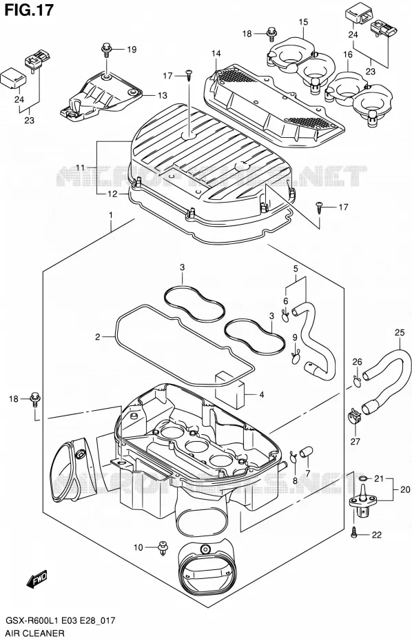 FILTRE A AIR Suzuki MOTO 600 GSX-R 2011  GSX-R600 L1 (E03,E28,E33)