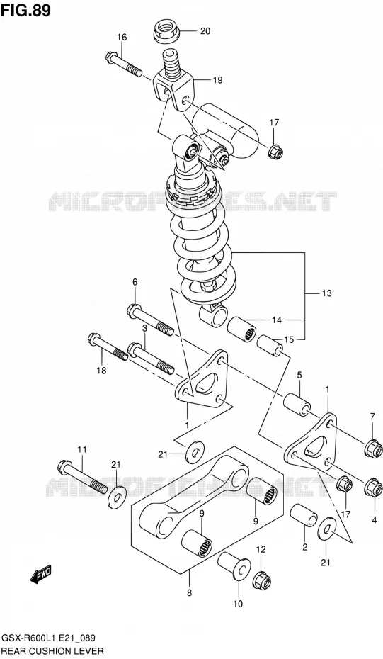 BIELLETTE D'AMORTISSEUR (GSX-R600UFL1 E21) Suzuki MOTO 600 GSX-R 2011  GSX-R600L1(E24)