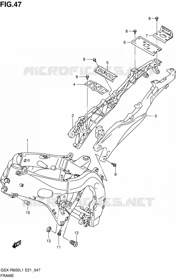 CADRE Suzuki MOTO 600 GSX-R 2011  GSX-R600L1(E24)