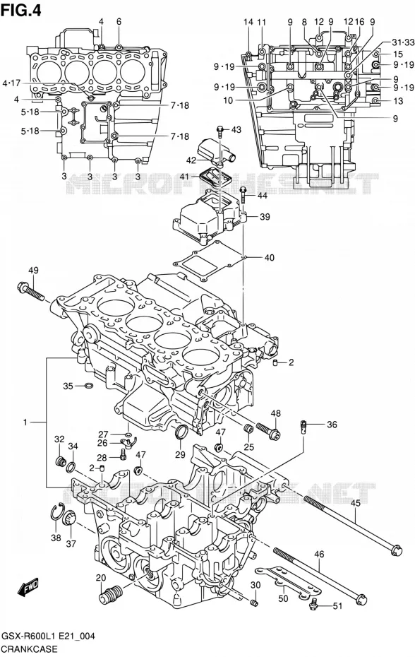 CARTER Suzuki MOTO 600 GSX-R 2011  GSX-R600L1(E24)