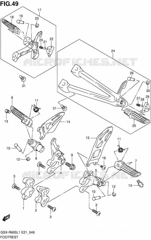 REPOSE PIED Suzuki MOTO 600 GSX-R 2011  GSX-R600L1(E24)