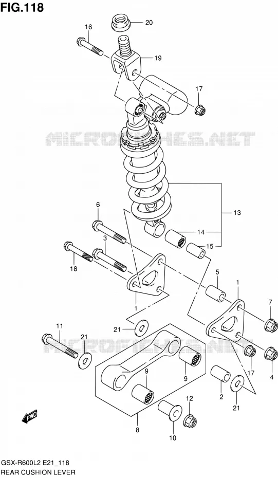 BIELLETTE D'AMORTISSEUR (GSX-R600L2 E21) Suzuki MOTO 600 GSX-R 2012  GSX-R600L2(E21)