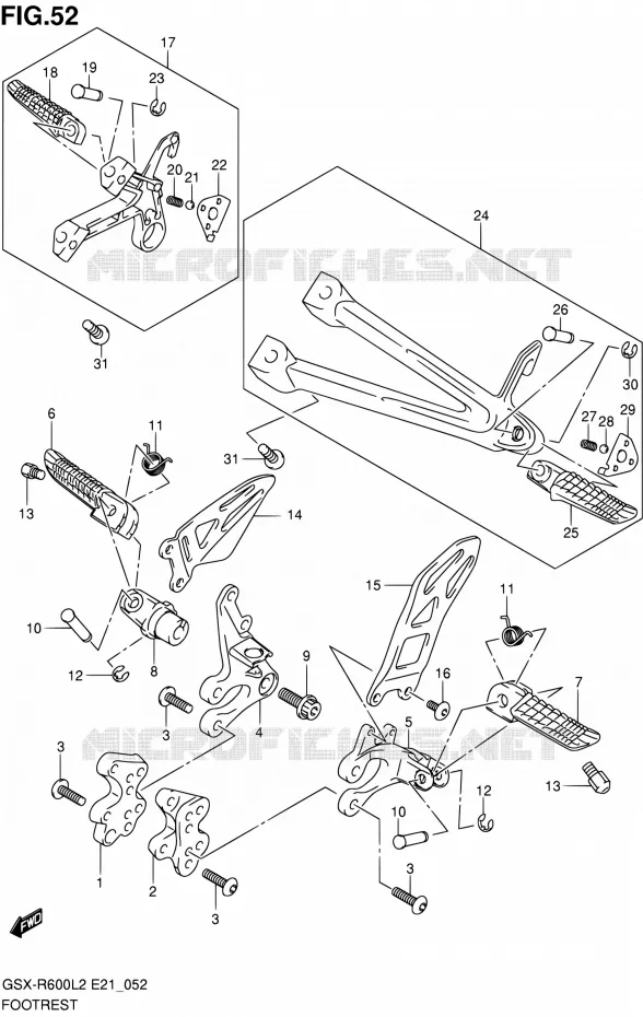 REPOSE PIED Suzuki MOTO 600 GSX-R 2012  GSX-R600L2(E21)