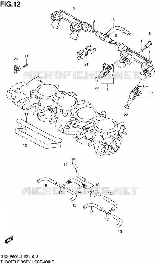 SYSTÈME D'INJECTION Suzuki MOTO 600 GSX-R 2012  GSX-R600L2(E21)