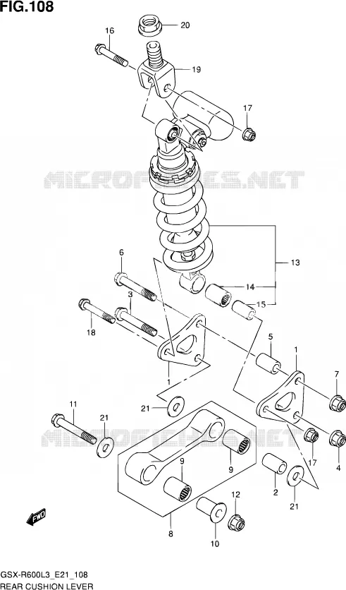 BIELLETTE D'AMORTISSEUR (GSX-R600UEL3 E21) Suzuki MOTO 600 GSX-R 2013  GSX-R600 L3 (E21)