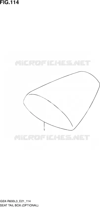 CAPOT DE SELLE (OPTIONAL) Suzuki MOTO 600 GSX-R 2013  GSX-R600 L3 (E21)