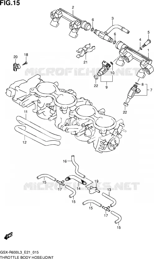 SYSTÈME D'INJECTION (GSX-R600L3 E21) Suzuki MOTO 600 GSX-R 2013  GSX-R600 L3 (E24)