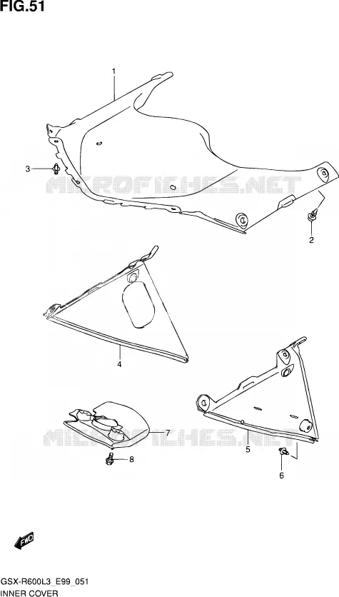 COUVERCLE INTERIEUR Suzuki MOTO 600 GSX-R 2013  GSX-R600 L3 (E99)