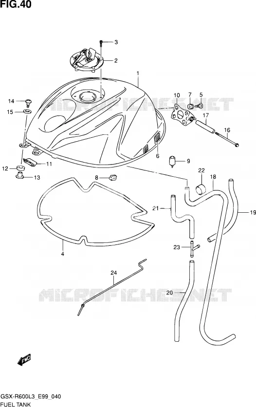 RESERVOIR D'ESSENCE Suzuki MOTO 600 GSX-R 2013  GSX-R600 L3 (E99)