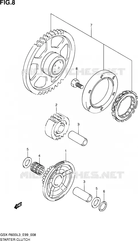 ROUE LIBRE DE DEMARREUR Suzuki MOTO 600 GSX-R 2013  GSX-R600 L3 (E99)