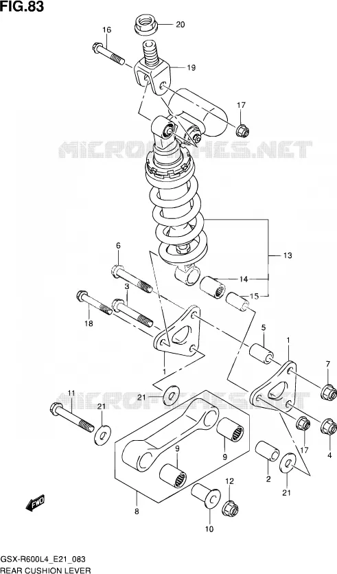 BIELLETTE D'AMORTISSEUR (GSX-R600L4 E21) Suzuki MOTO 600 GSX-R 2014  GSX-R600 L4 (E21)