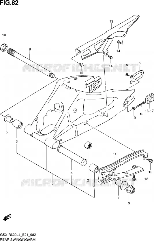BRAS OSCILLANT ARRIERE Suzuki MOTO 600 GSX-R 2014  GSX-R600 L4 (E21)