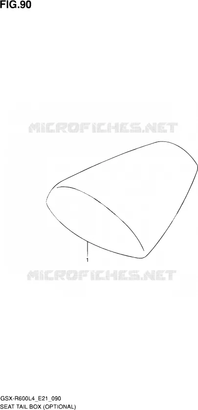 CAPOT DE SELLE (OPTIONAL) Suzuki MOTO 600 GSX-R 2014  GSX-R600 L4 (E21)